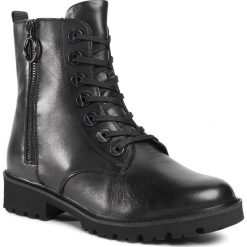 Trapery REMONTE - D8671-01 Schwarz. Czarne trapery damskie Remonte, ze skóry, bez obcasa, bez zapięcia. Za 419,00 zł.