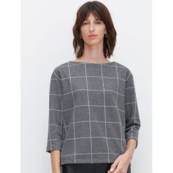 Bluza w kratę - Szary. Szare bluzy damskie Reserved, s, bez wzorów, bez rękawów, bez kaptura. Za 79,99 zł.