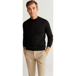 Mango Man - Sweter Willyp. Czarne swetry męskie Mango Man, s, bez wzorów, z wełny, z golfem, bez kaptura. Za 199,90 zł.