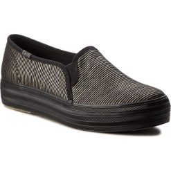 Tenisówki KEDS - Trip Deck Stripe WF56555 Blk/Blk. Czarne półbuty damskie Keds, bez wzorów, z gumy, bez zapięcia. W wyprzedaży za 149,00 zł.