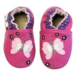 Buciki niemowlęce: Skórzane buty niemowlęce „Butterfly” w kolorze fuksji