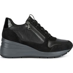Geox - Buty. Czarne koturny damskie Geox, ze skóry. Za 539,90 zł.