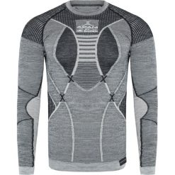 Koszulka X-BIONIC APANI MERINO. Szare koszulki męskie X BIONIC, bez wzorów, z wełny, bez kołnierzyka, bez rękawów. W wyprzedaży za 455,00 zł.
