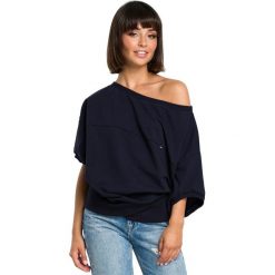 BIANCA Bluza z kimonowymi rękawami - granatowa. Czarne bluzy damskie BE, s, bez wzorów, z jeansu, bez rękawów, bez kaptura. Za 129,99 zł.