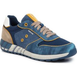 Sneakersy GEOX - J Alben B. B J029EB 0NB22 C4289 S Avio/Beige. Niebieskie trampki chłopięce Geox, bez wzorów, ze skóry, na sznurówki. W wyprzedaży za 269,00 zł.