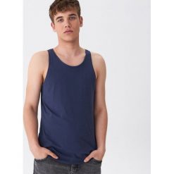 Koszulka basic - Granatowy. Niebieskie koszulki męskie House, s, bez wzorów, bez kołnierzyka, bez rękawów. Za 19,99 zł.