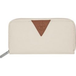 Portfele damskie: Portfel „Glam Signature” w kolorze beżowym – 19 x 10 x 2 cm