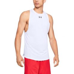 Under Armour Baseline Performance Podkoszulek Biały. Białe podkoszulki męskie Under Armour, s, z nadrukiem, z poliesteru, bez rękawów. Za 171,95 zł.