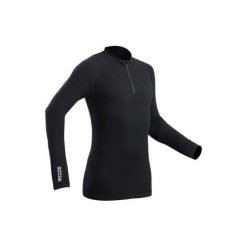 Koszulka narciarska 900 XWARM 1/2 Zip męska. Czarne koszulki męskie WED'ZE, m, bez wzorów, z elastanu, bez kołnierzyka, bez rękawów. Za 219,99 zł.