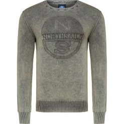 Sweter NORTH SAILS. Szare swetry męskie North Sails, bez wzorów, z dzianiny, vintage, z kontrastowym kołnierzykiem, bez kaptura. W wyprzedaży za 322,00 zł.