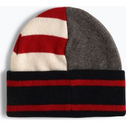 Tommy Hilfiger - Czapka męska z dodatkiem kaszmiru, niebieski. Niebieskie czapki męskie TOMMY HILFIGER, w paski, z dzianiny. Za 179,95 zł.