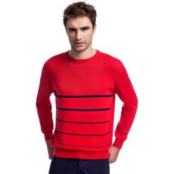 Sweter PIETRO SWTGPXX-0002SP. Czerwone swetry męskie Giacomo Conti, m, z aplikacjami, z bawełny, bez kołnierzyka, bez kaptura. Za 169,00 zł.