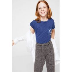 Mango Kids - Top dziecięcy Perla 122-164 cm. Szare topy damskie marki Mango Kids, z bawełny, z okrągłym kołnierzem. W wyprzedaży za 39,90 zł.