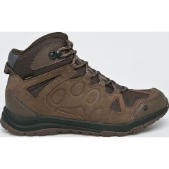 Jack Wolfskin - Buty Rocksand Texapore Mid. Pomarańczowe buty trekkingowe męskie Jack Wolfskin, ze skóry, na sznurówki, outdoorowe. W wyprzedaży za 359,90 zł.