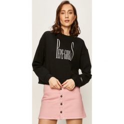Pepe Jeans - Bluza Grace x Dua Lipa. Czarne bluzy damskie Pepe Jeans, s, z nadrukiem, z bawełny, bez rękawów, bez kaptura. Za 259,90 zł.