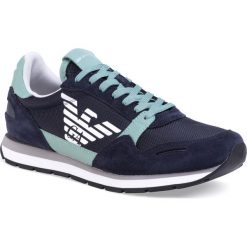 Sneakersy EMPORIO ARMANI - X4X215 XL198 C898 Aster/Berly. Niebieskie sneakersy męskie Emporio Armani, bez zapięcia. W wyprzedaży za 539,00 zł.