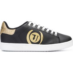 Trussardi Jeans Tenisówki Czarny Złoty. Żółte trampki i tenisówki damskie Trussardi Jeans, z aplikacjami, z jeansu, bez zapięcia. Za 516,95 zł.