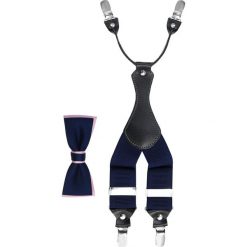 Granatowy zestaw - szelki i granatowo-różowa mucha slim Z33. Różowe muszki męskie Modini Moda Męska. W wyprzedaży za 88,19 zł.