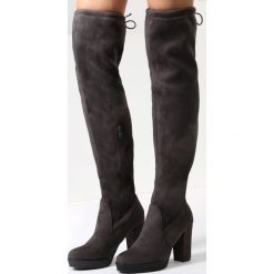 Ciemnoszare Kozaki Hurricane. Szare buty zimowe damskie vices, na wysokim obcasie. Za 159,99 zł.