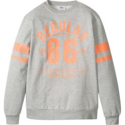 Bluza z nadrukiem w stylu "college" bonprix jasnoszary melanż z nadrukiem. Szare bluzy dziewczęce bonprix, z nadrukiem. Za 21,99 zł.