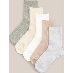 Skarpetki 5 pack - Jasny szary. Szare skarpetki damskie Reserved, bez wzorów. Za 39,99 zł.