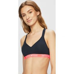 Emporio Armani - Biustonosz sportowy. Niebieskie biustonosze sportowe damskie Emporio Armani, s, bez wzorów, z elastanu. W wyprzedaży za 129,90 zł.