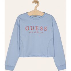 Guess Jeans - Bluza dziecięca 118-175 cm. Białe bluzy dziewczęce z aplikacjami, z bawełny. Za 179,90 zł.