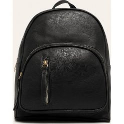 Answear - Plecak. Czarne plecaki damskie ANSWEAR, bez wzorów, ze skóry ekologicznej, eleganckie. W wyprzedaży za 49,90 zł.