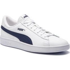 Sneakersy PUMA - Smash V2 L 365215 02 Puma White/Peacoat. Białe sneakersy męskie Puma, bez zapięcia. W wyprzedaży za 139,99 zł.