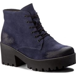 Botki EDEO - 2326-852 Granat. Niebieskie buty zimowe damskie marki Edeo, ze skóry. W wyprzedaży za 239,00 zł.