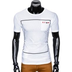 T-SHIRT MĘSKI Z NADRUKIEM S954 - BIAŁY. Białe t-shirty męskie z nadrukiem marki Ombre Clothing, m. Za 29,00 zł.
