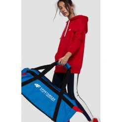 Bluza damska BLD225 - czerwony. Czerwone bluzy damskie marki 4f, bez wzorów, z dzianiny, bez rękawów, z kapturem. Za 99,99 zł.