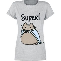 Bluzki damskie: Pusheen Super! Koszulka damska odcienie jasnoszarego