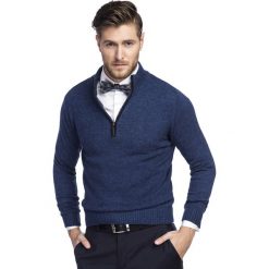 Sweter TADDEO SWGR000237. Niebieskie swetry męskie Giacomo Conti, na zimę, m, bez wzorów, z wełny, eleganckie, z golfem, bez kaptura. Za 299,00 zł.