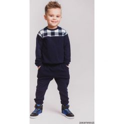 Bluzy chłopięce: Granatowa bluza z kratą