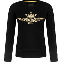 Bluza AERONAUTICA MILITARE. Czarne bluzy damskie Aeronautica Militare, bez wzorów, bez rękawów, bez kaptura. W wyprzedaży za 282,00 zł.