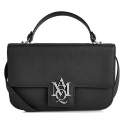 Torebki klasyczne damskie: Skórzana torebka w kolorze czarnym – (S)30 x (W)18 x (G)8 cm