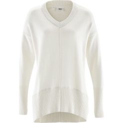 Swetry oversize damskie: Sweter oversize bonprix biel wełny