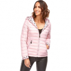 Kurtka zimowa w kolorze jasnoróżowym. Czerwone kurtki damskie pikowane marki Snowie Collection, na zimę, s. W wyprzedaży za 181,95 zł.