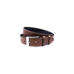 Brązowy skórzany pasek męski P31. Pomarańczowe paski męskie Modini Moda Męska, w paski, z jeansu, eleganckie. Za 76,50 zł.