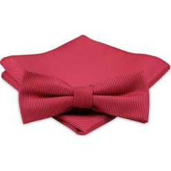 Modna Mucha Męska - Alties - Czerwień z Delikatną Fakturą MUALTS0221. Czerwone muszki męskie Alties, na imprezę, w paski, eleganckie. Za 40,00 zł.
