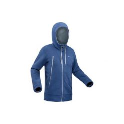 Kurtka polarowa turystyczna SH100 ultra-warm męska. Niebieskie kurtki sportowe męskie QUECHUA, na zimę, xl, z elastanu. Za 129,99 zł.