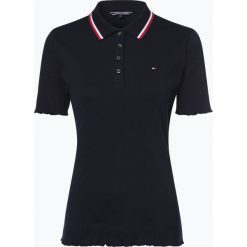 Tommy Hilfiger - Damska koszulka polo, niebieski. Niebieskie koszulki damskie TOMMY HILFIGER, m, bez wzorów, prążkowane, bez rękawów. Za 279,95 zł.