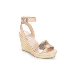 Sandały Tommy Hilfiger METALLIC WEDGE SANDA. Czarne sandały damskie marki TOMMY HILFIGER, z materiału, z okrągłym noskiem, na obcasie. Za 319,20 zł.