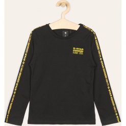 G-Star Raw - Longsleeve dziecięcy 128-176 cm. Czarne t-shirty chłopięce G-Star RAW, z aplikacjami, z bawełny, z długim rękawem. W wyprzedaży za 119,90 zł.