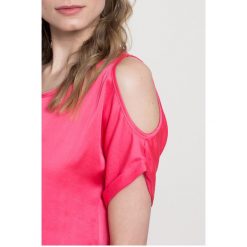 Answear - Sukienka. Czerwone sukienki damskie ANSWEAR, na co dzień, s, w paski, z bawełny, casualowe, z okrągłym kołnierzem, bez rękawów, midi, rozkloszowane. Za 189,90 zł.