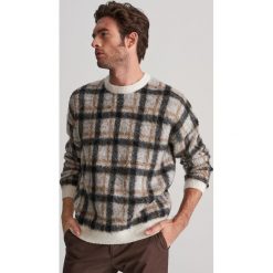 Sweter w kratę - Wielobarwny. Swetry męskie Reserved, s, bez wzorów, bez kołnierzyka, bez kaptura. Za 139,99 zł.