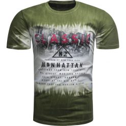 Koszulka męska t-shirt zielony Recea. Zielone koszulki męskie Recea, xl, z nadrukiem, z bawełny, klasyczne, bez kołnierzyka, bez rękawów. Za 39,99 zł.