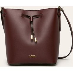 Lauren Ralph Lauren - Torebka skórzana. Brązowe kuferki damskie Lauren Ralph Lauren, w paski, ze skóry ekologicznej, eleganckie, na ramię, małe, bez dodatków. W wyprzedaży za 849,90 zł.