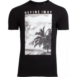 T-shirt męski TSM607 - czarny - Outhorn. Czarne koszulki męskie Outhorn, na lato, m, z bawełny. Za 39,99 zł.